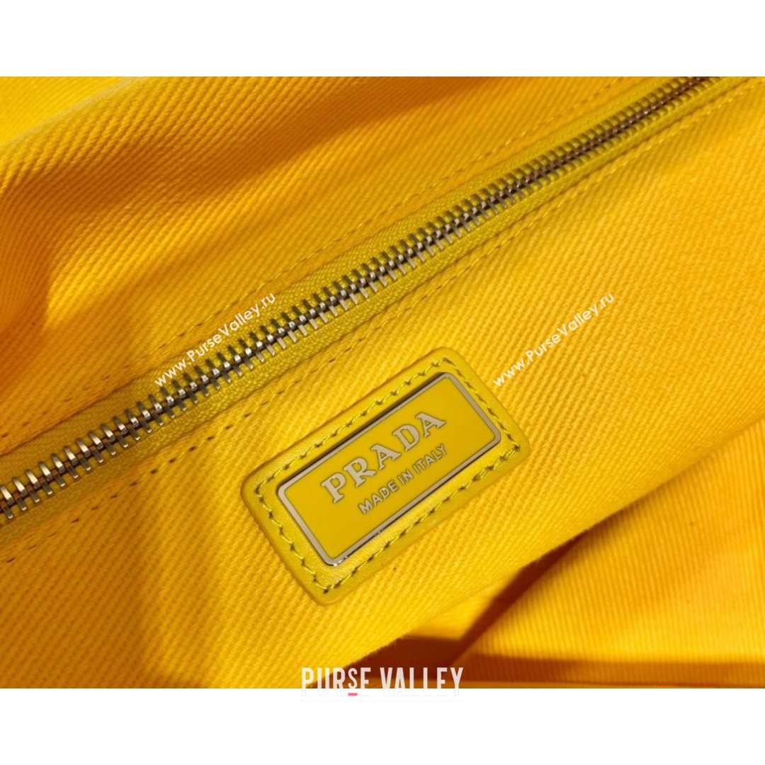 Prada Drill Fabric Tote Bag 2VG081 Sunny Yellow 2021 (YZ-21080433)