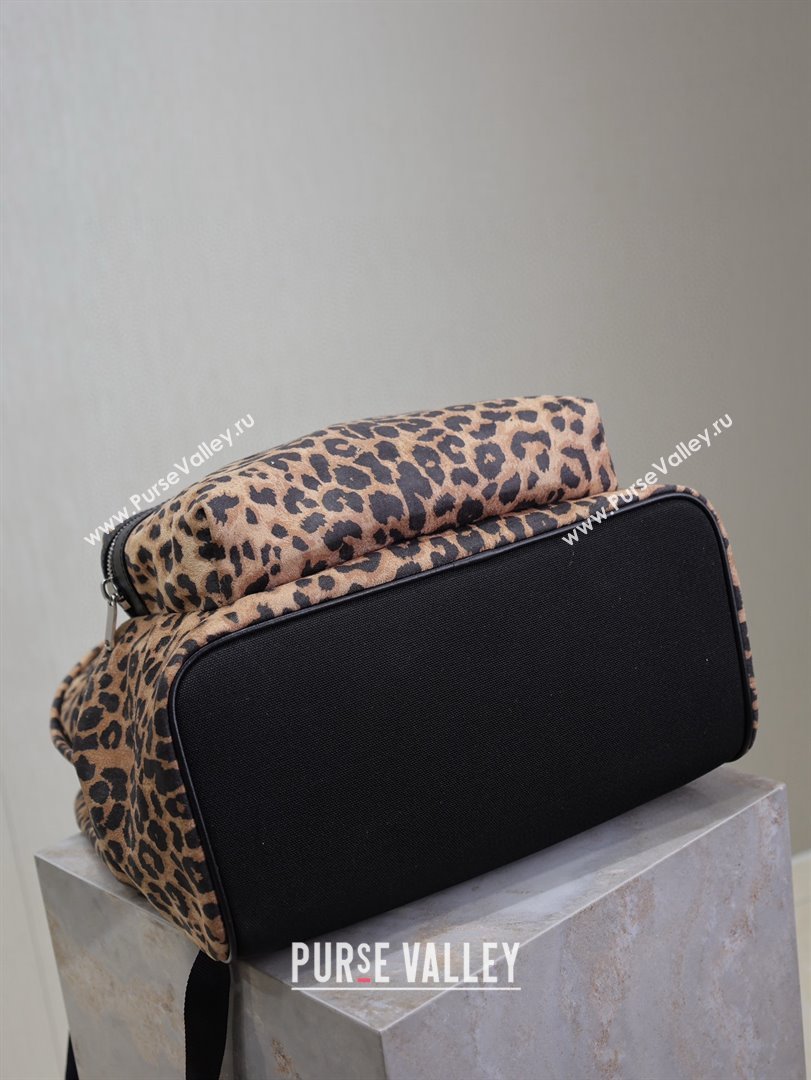 Saint Laurent City Backpack in Leopard Fabric 326865 2025 (MHUI-25022117)