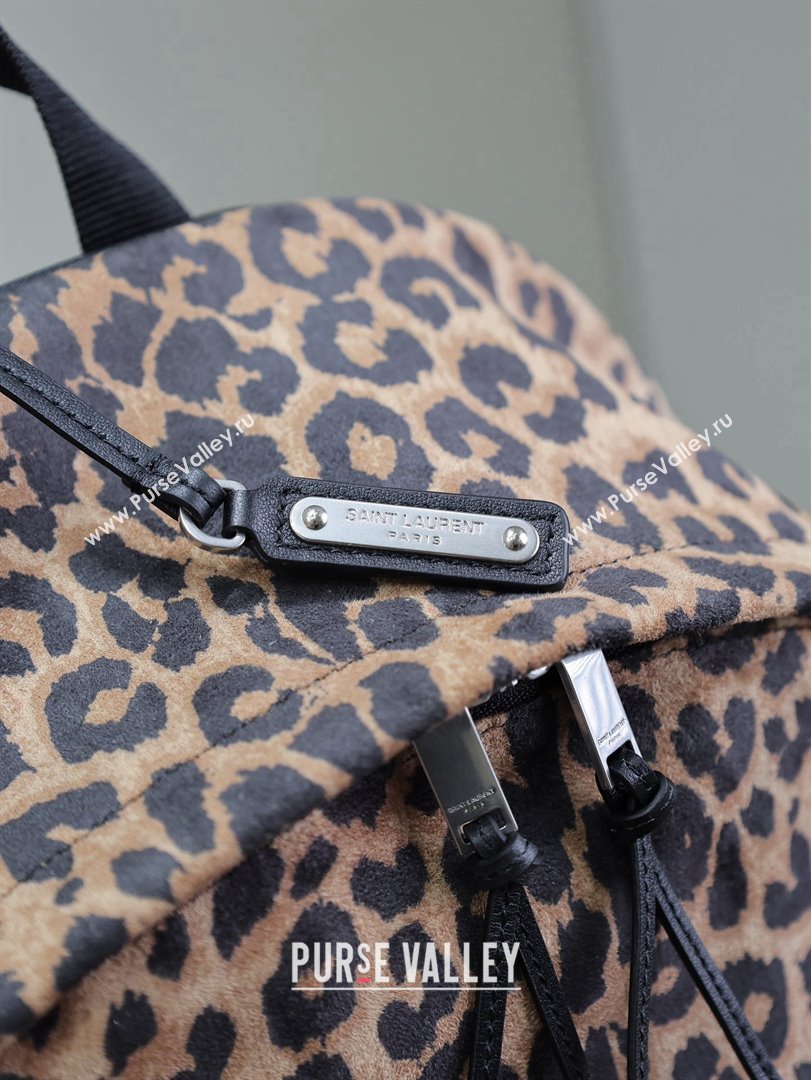 Saint Laurent City Backpack in Leopard Fabric 326865 2025 (MHUI-25022117)