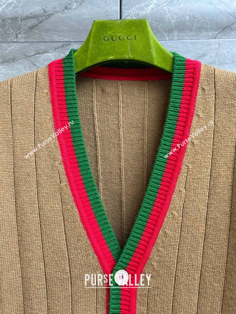 Gucci Wool Cardigan G102651 Brown 2023 (Q-23102651)
