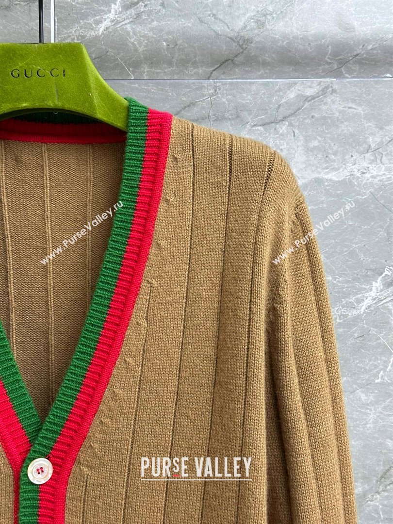 Gucci Wool Cardigan G102651 Brown 2023 (Q-23102651)