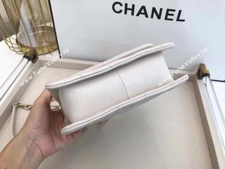 Chanel Quilted Lambskin Small Flap Bag with Metal Button AS2054 White 2020 TOP (SMJD-20112311)