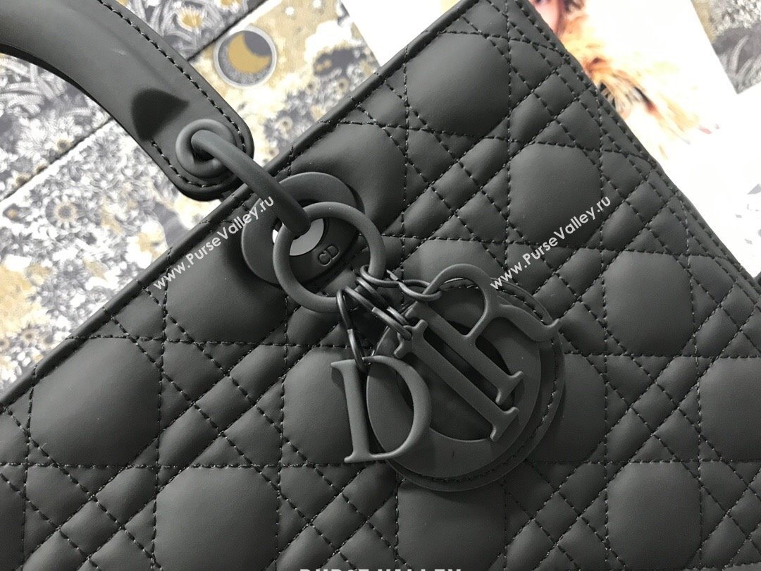 Dior Large Lady Dior Bag in Calfskin Leather M0566 Black 2024 (XXG-24070313)