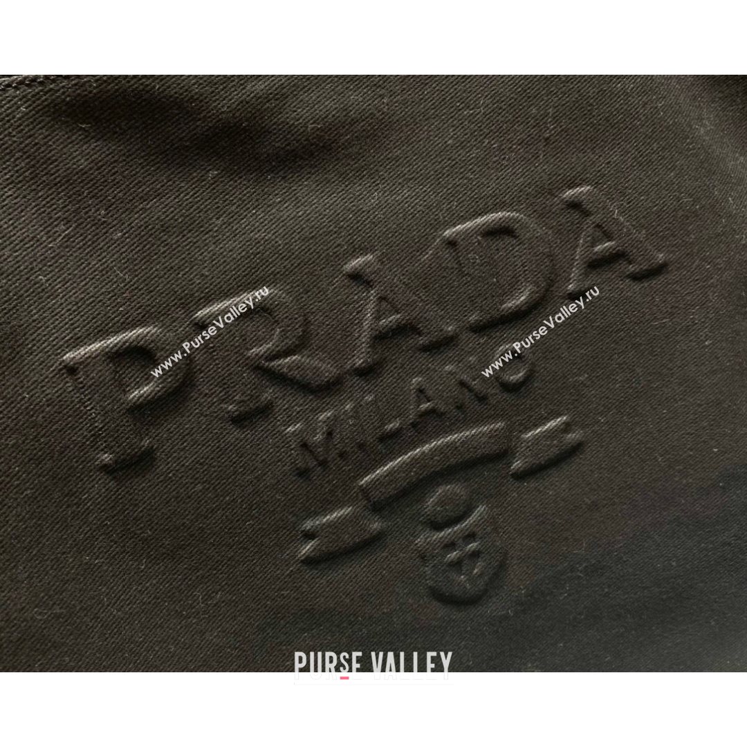 Prada Drill Fabric Tote Bag 2VG081 Black 2021 (YZ-21080434)