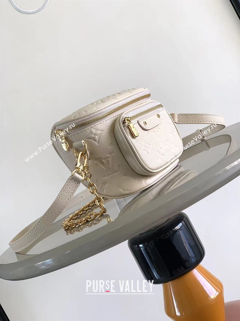 Louis Vuitton Mini Bumbag in Monogram Empreinte Embossed Leather M83275 Cream 2024 (K-24031404)