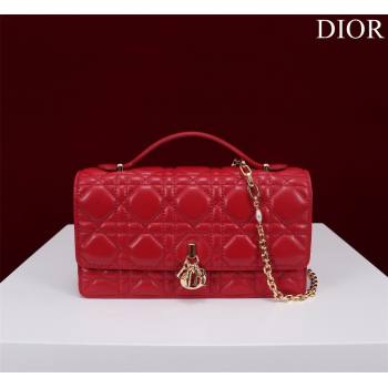 Dior My Dior Mini Bag in Cannage Lambskin 0980 Red 2024 (DMZ-24050709)