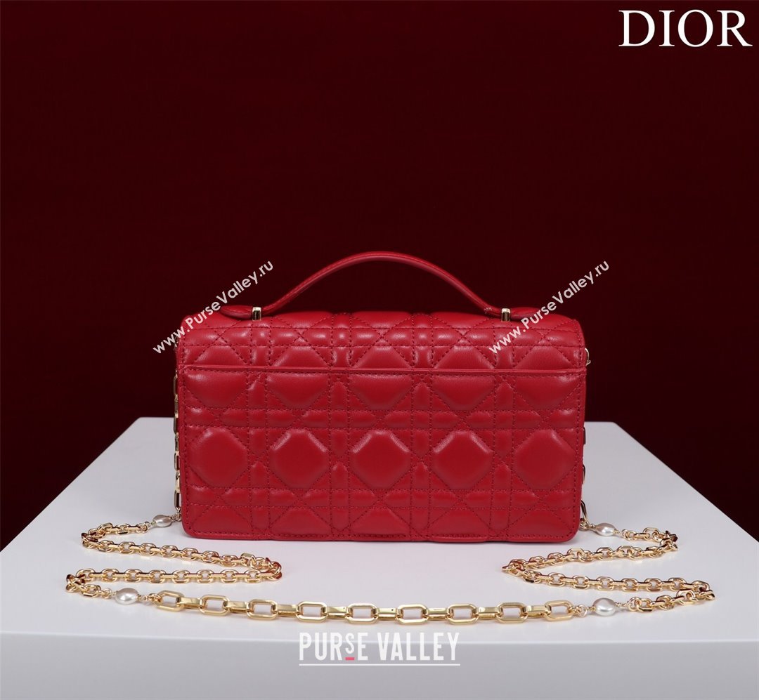 Dior My Dior Mini Bag in Cannage Lambskin 0980 Red 2024 (DMZ-24050709)