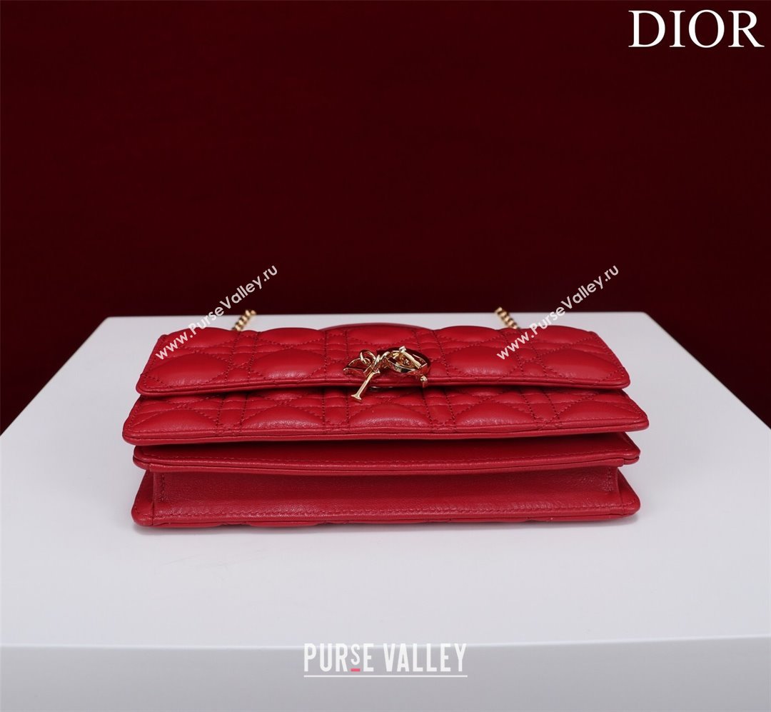 Dior My Dior Mini Bag in Cannage Lambskin 0980 Red 2024 (DMZ-24050709)