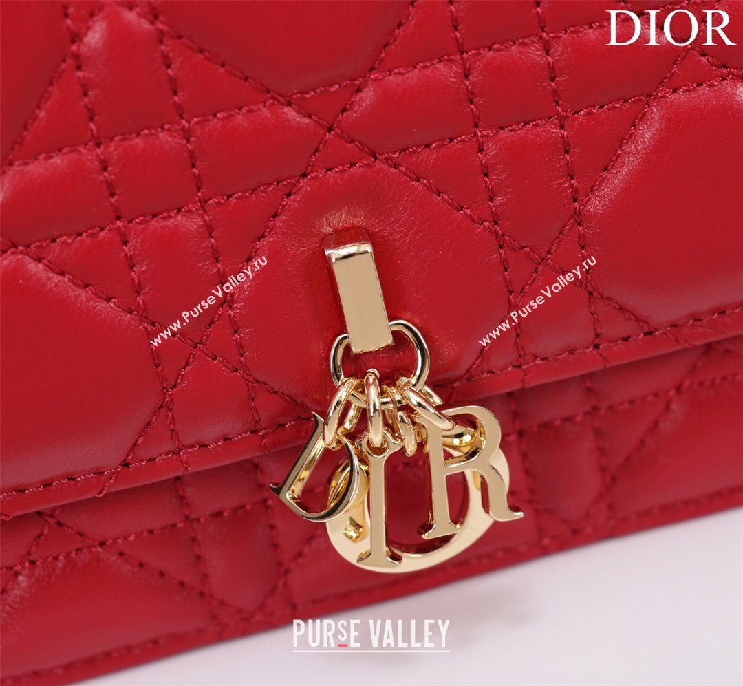 Dior My Dior Mini Bag in Cannage Lambskin 0980 Red 2024 (DMZ-24050709)
