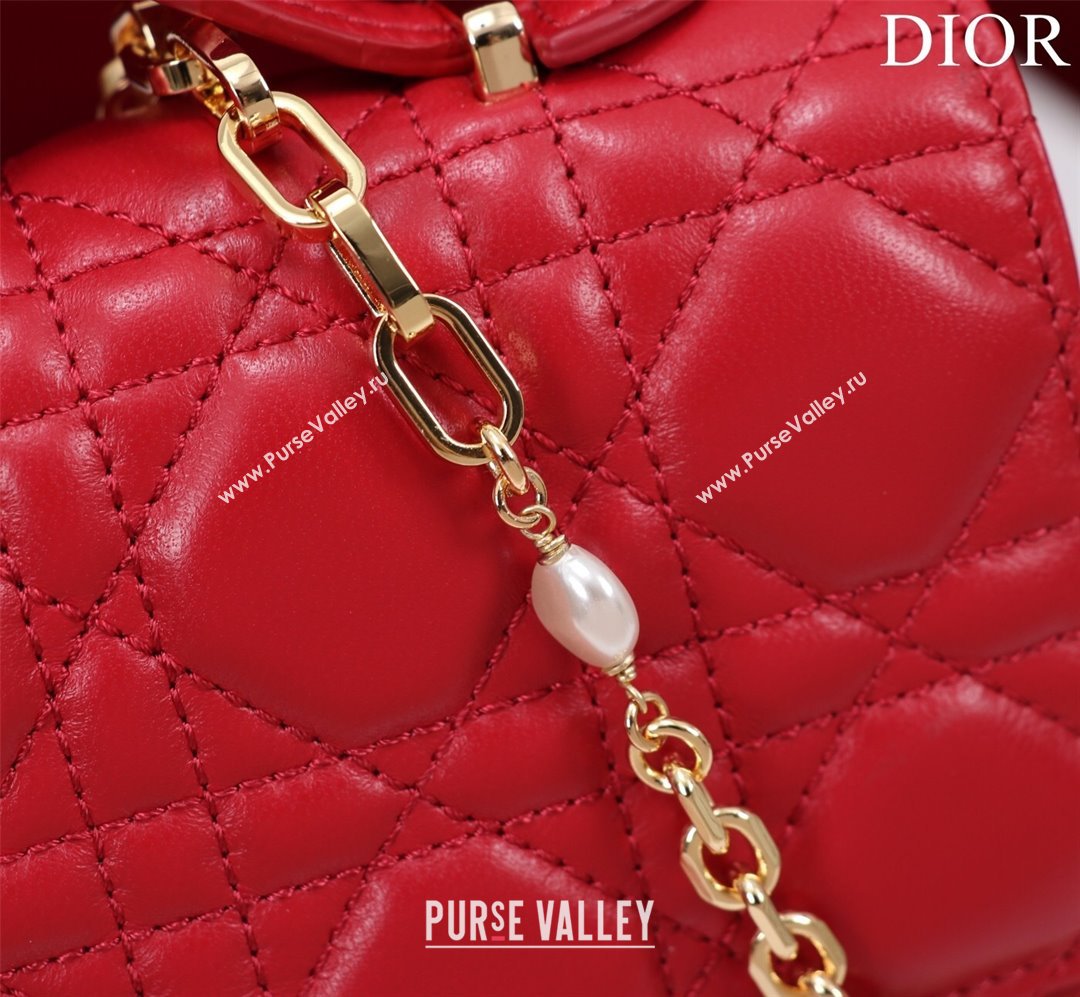 Dior My Dior Mini Bag in Cannage Lambskin 0980 Red 2024 (DMZ-24050709)