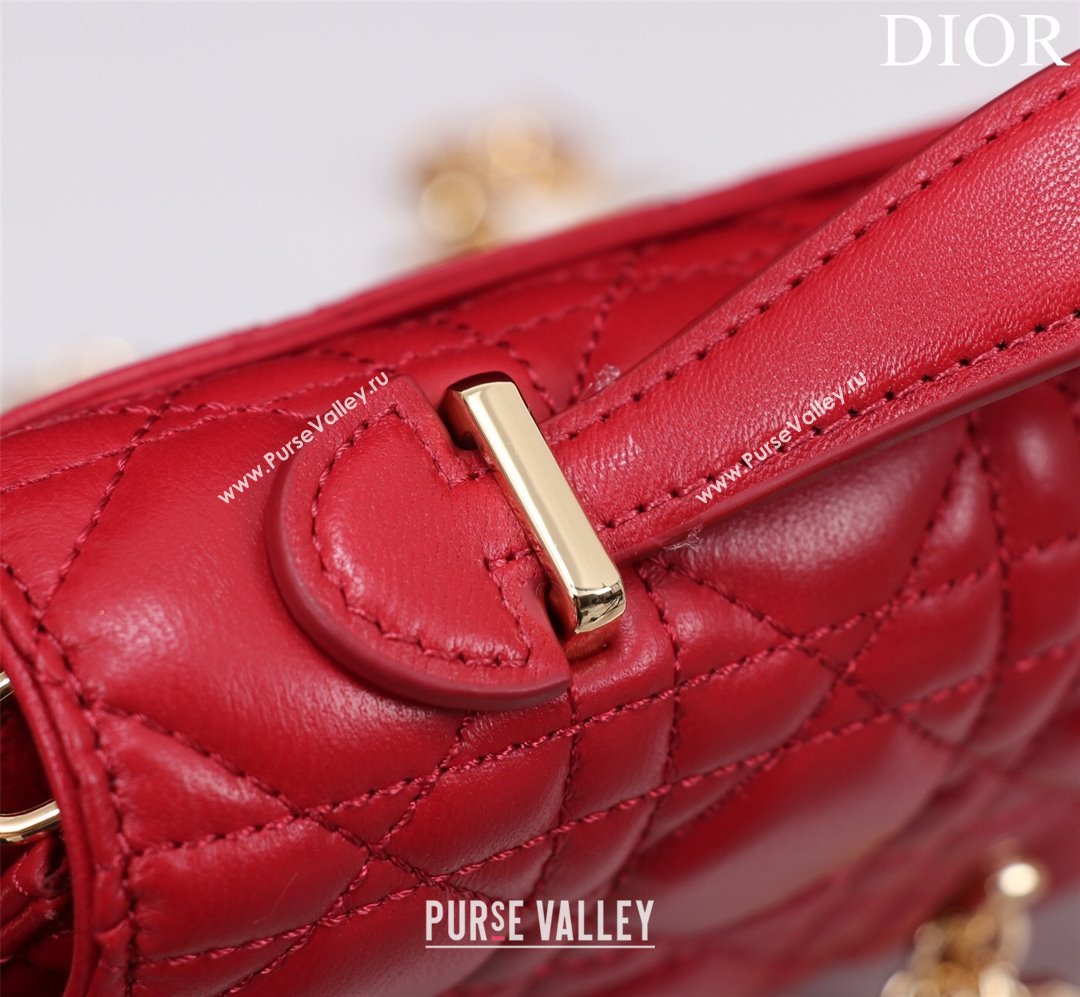 Dior My Dior Mini Bag in Cannage Lambskin 0980 Red 2024 (DMZ-24050709)