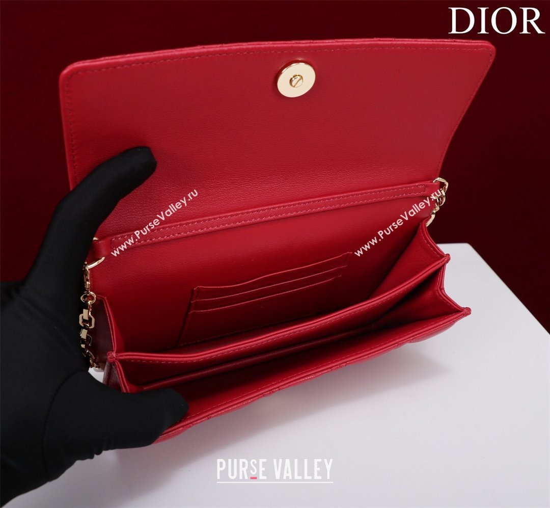 Dior My Dior Mini Bag in Cannage Lambskin 0980 Red 2024 (DMZ-24050709)