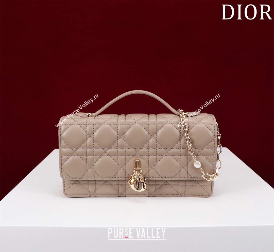 Dior My Dior Mini Bag in Warm Taupe Cannage Lambskin 0980 2024 (DMZ-24050713)