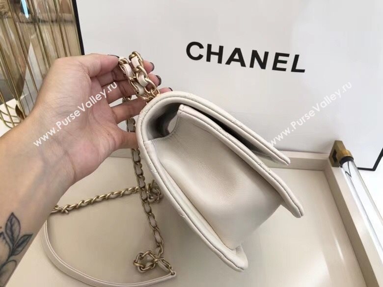 Chanel Quilted Lambskin Large Flap Bag with Metal Button AS2056 White 2020 TOP (SMJD-20112319)