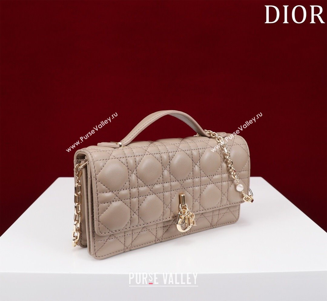 Dior My Dior Mini Bag in Warm Taupe Cannage Lambskin 0980 2024 (DMZ-24050713)