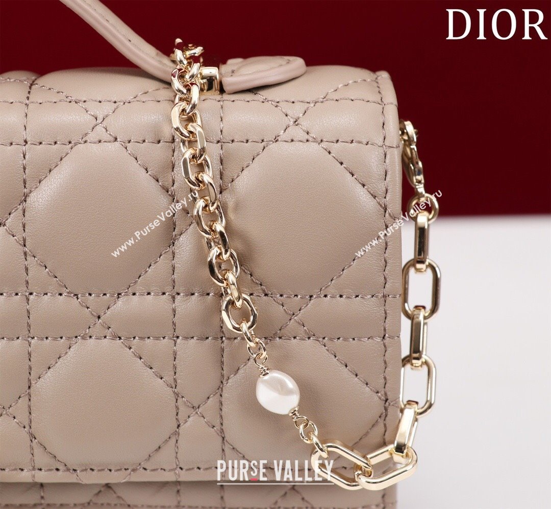 Dior My Dior Mini Bag in Warm Taupe Cannage Lambskin 0980 2024 (DMZ-24050713)