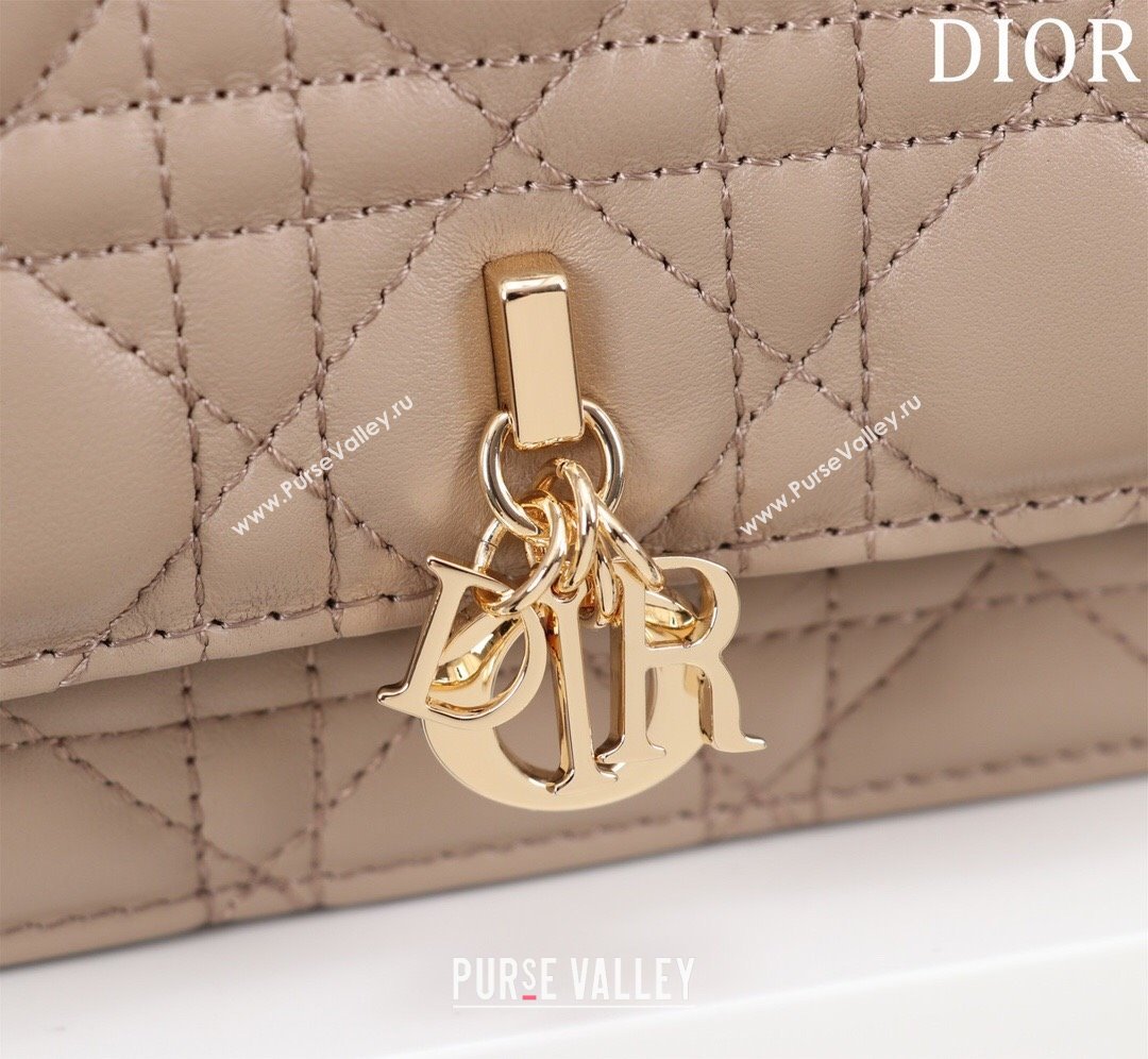 Dior My Dior Mini Bag in Warm Taupe Cannage Lambskin 0980 2024 (DMZ-24050713)