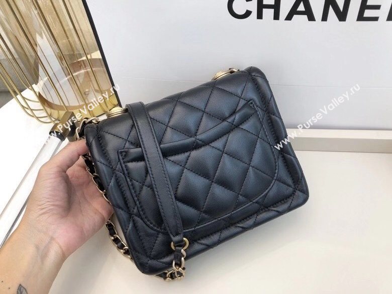 Chanel Quilted Lambskin Small Flap Bag with Metal Button AS2054 Black 2020 TOP (SMJD-20112309)