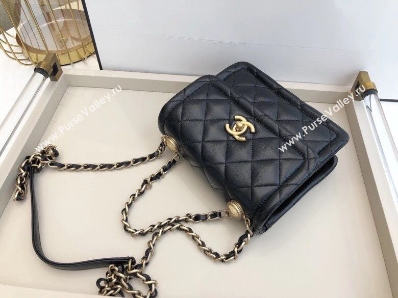 Chanel Quilted Lambskin Small Flap Bag with Metal Button AS2054 Black 2020 TOP (SMJD-20112309)