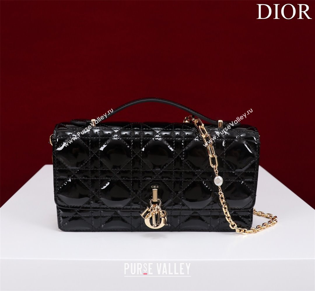 Dior My Dior Mini Bag in Black Patent Cannage Calfskin 0980 2024 (DMZ-24050714)