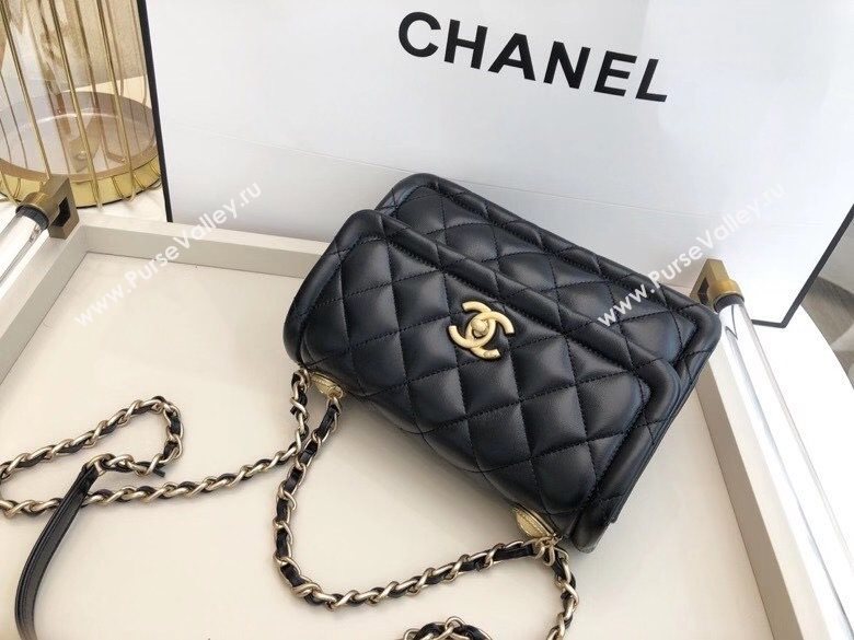 Chanel Quilted Lambskin Medium Flap Bag with Metal Button AS2055 Black 2020 TOP (SMJD-20112313)