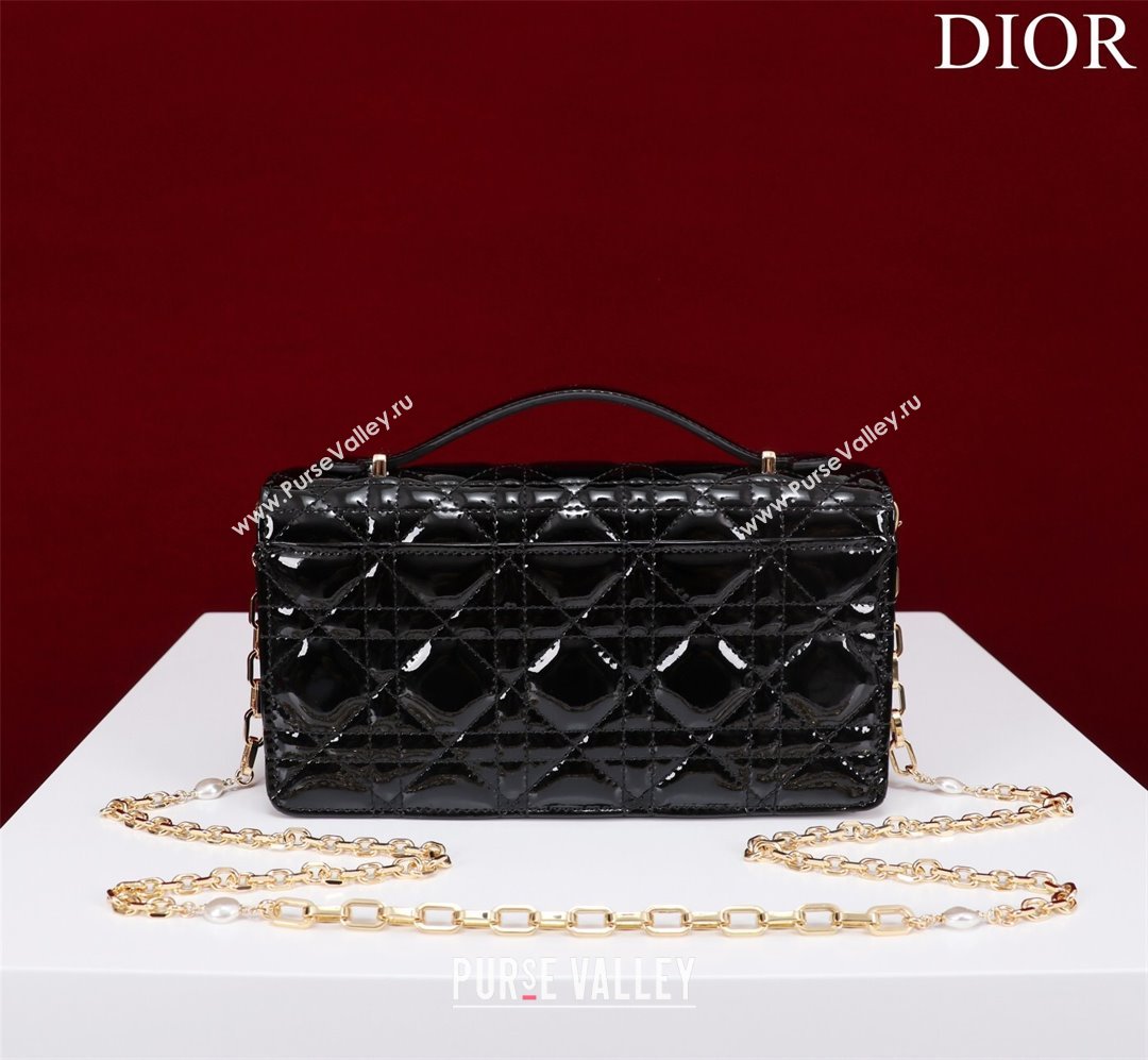 Dior My Dior Mini Bag in Black Patent Cannage Calfskin 0980 2024 (DMZ-24050714)