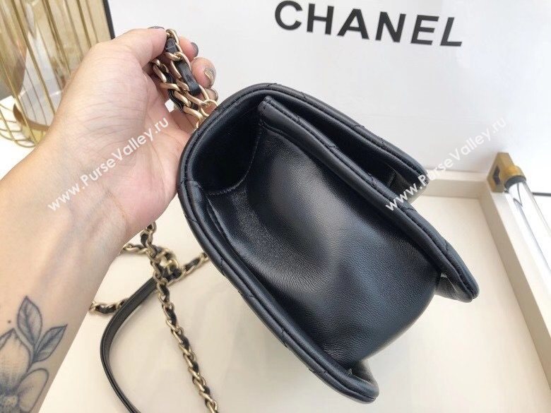 Chanel Quilted Lambskin Medium Flap Bag with Metal Button AS2055 Black 2020 TOP (SMJD-20112313)