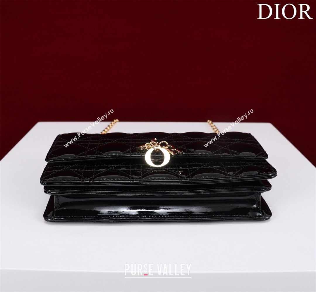 Dior My Dior Mini Bag in Black Patent Cannage Calfskin 0980 2024 (DMZ-24050714)