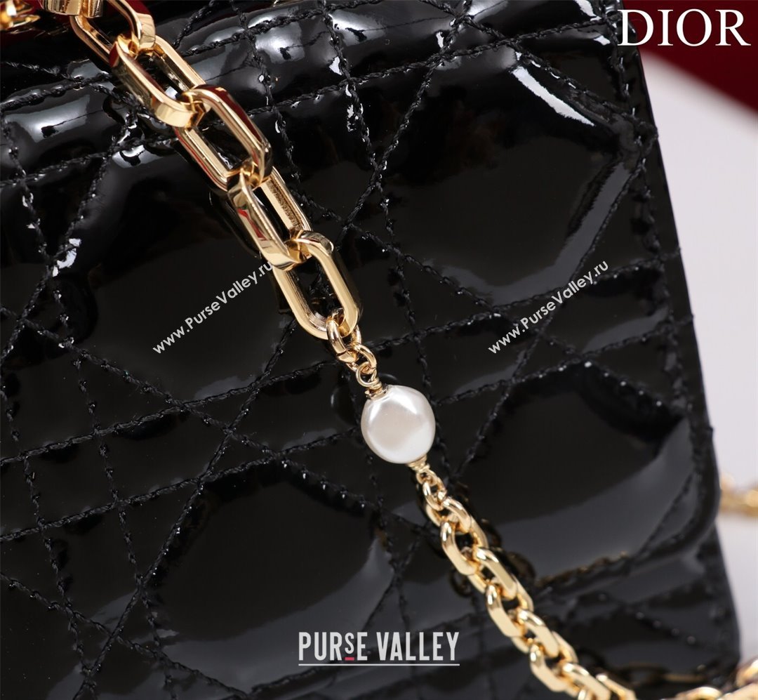 Dior My Dior Mini Bag in Black Patent Cannage Calfskin 0980 2024 (DMZ-24050714)