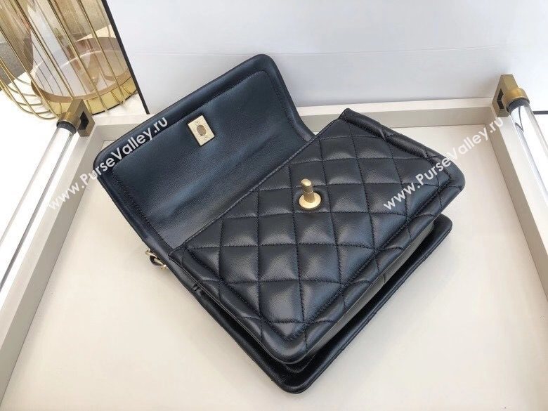 Chanel Quilted Lambskin Medium Flap Bag with Metal Button AS2055 Black 2020 TOP (SMJD-20112313)