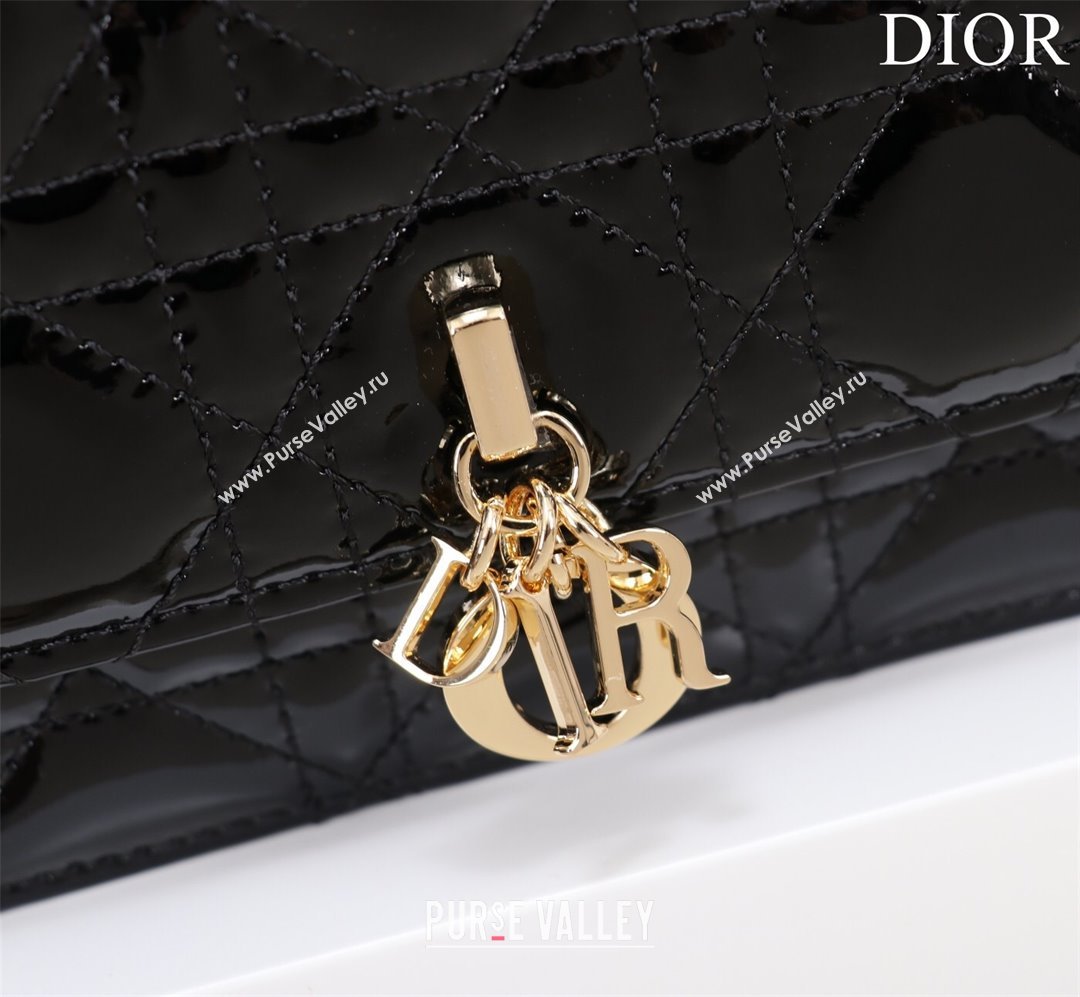 Dior My Dior Mini Bag in Black Patent Cannage Calfskin 0980 2024 (DMZ-24050714)