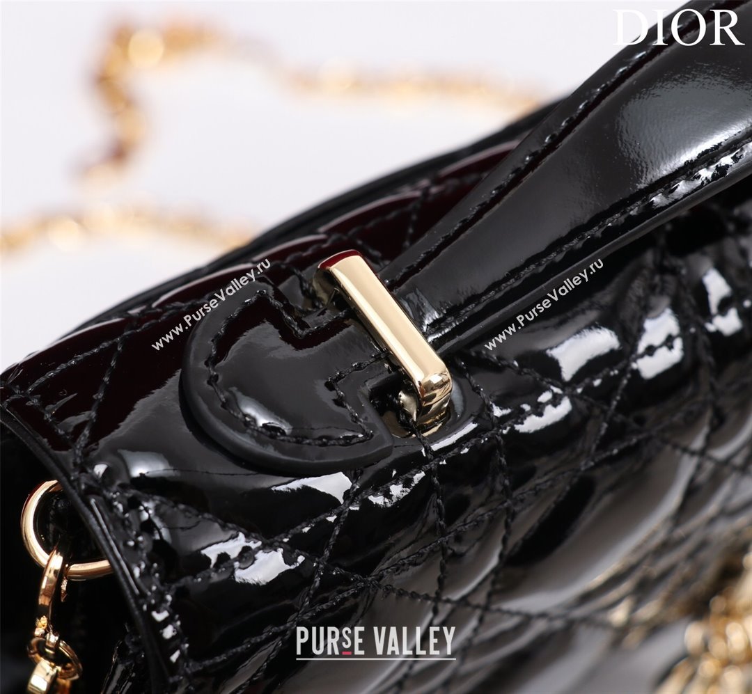 Dior My Dior Mini Bag in Black Patent Cannage Calfskin 0980 2024 (DMZ-24050714)