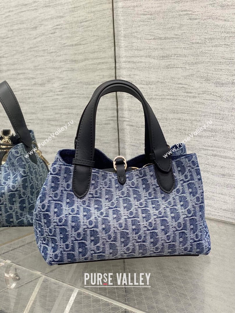 Dior Small Dior Toujours Bag in Blue Denim Dior Oblique Jacquard 2024 (XXG-24070316)