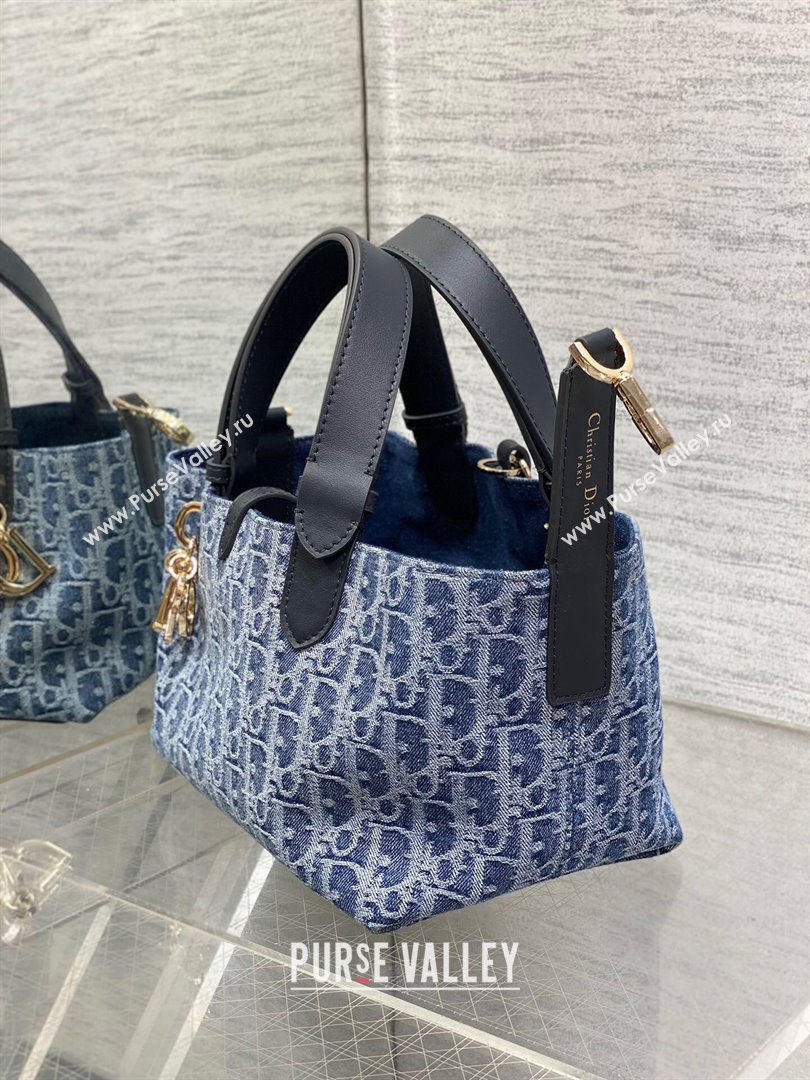 Dior Small Dior Toujours Bag in Blue Denim Dior Oblique Jacquard 2024 (XXG-24070316)