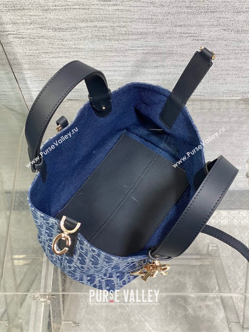 Dior Small Dior Toujours Bag in Blue Denim Dior Oblique Jacquard 2024 (XXG-24070316)