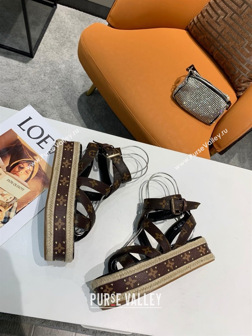 Louis Vuitton Platform Sandals in in Monogram Canvas Brown 2025 (SS-25022003)