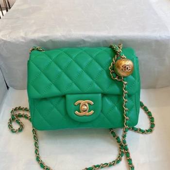 Chanel Lambskin & Gold-Tone Metal Flap Bag AS1786 Green 2020 TOP (SMJD-20112323)