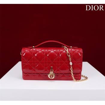 Dior My Dior Mini Bag in Red Patent Cannage Calfskin 0980 2024 (DMZ-24050717)