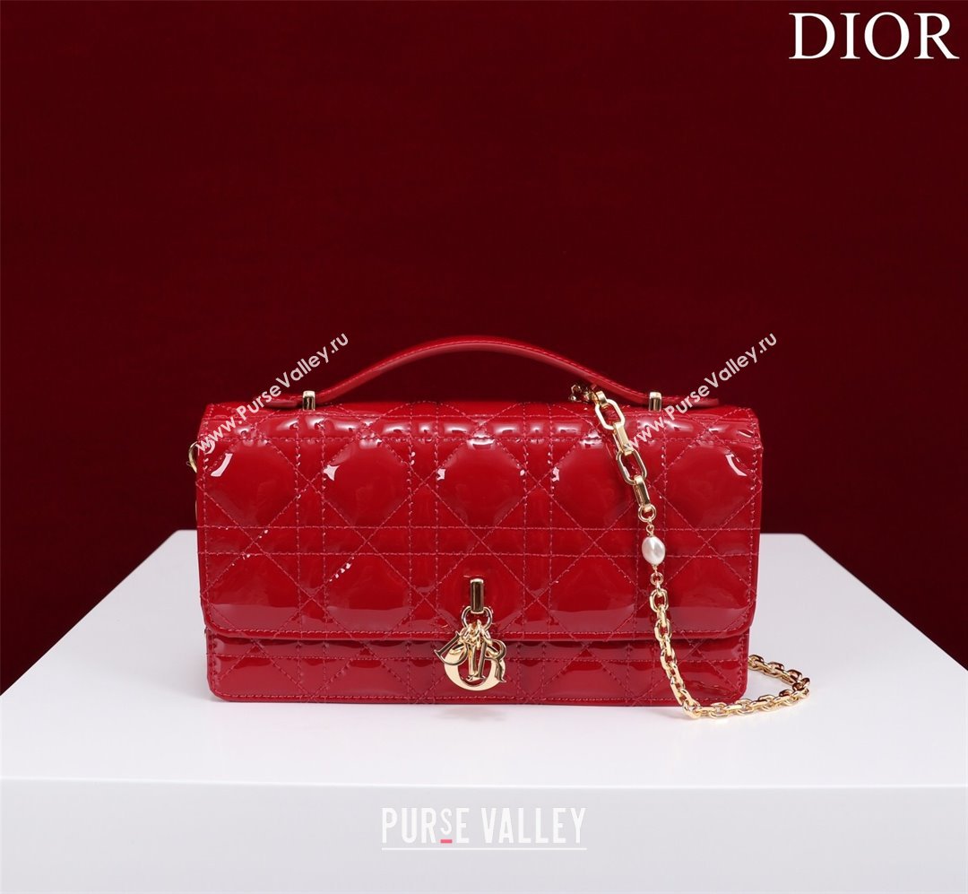 Dior My Dior Mini Bag in Red Patent Cannage Calfskin 0980 2024 (DMZ-24050717)