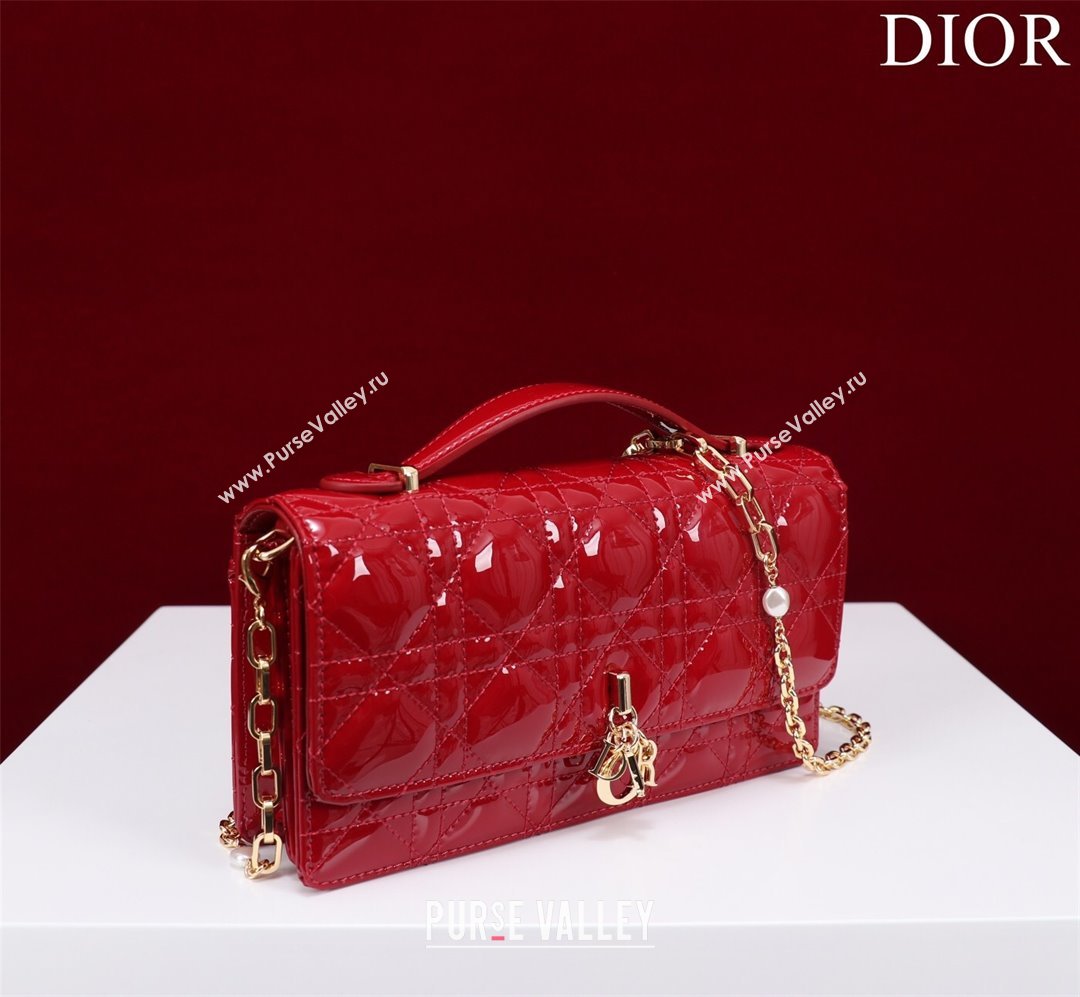 Dior My Dior Mini Bag in Red Patent Cannage Calfskin 0980 2024 (DMZ-24050717)