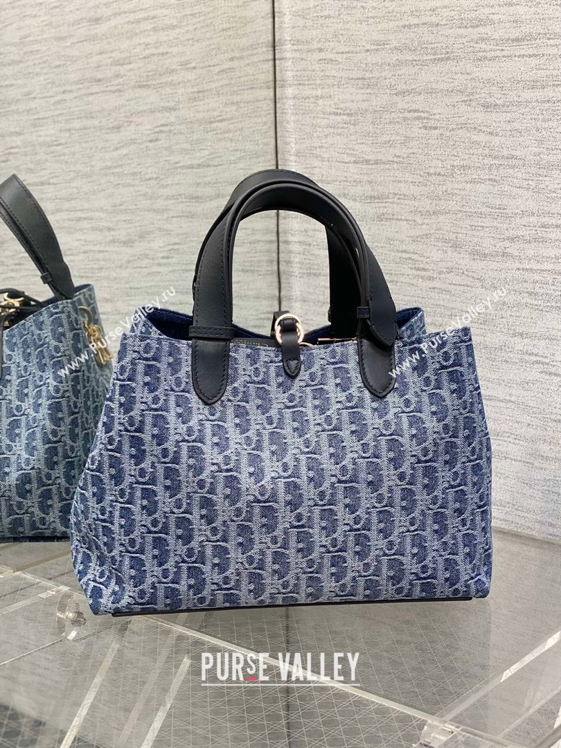 Dior Medium Dior Toujours Bag in Blue Denim Dior Oblique Jacquard 2024 (XXG-24070317)