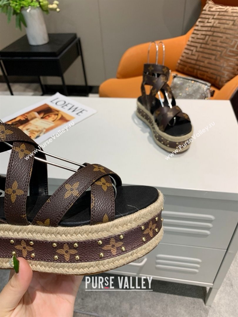 Louis Vuitton Platform Sandals in in Monogram Canvas Brown 2025 (SS-25022003)