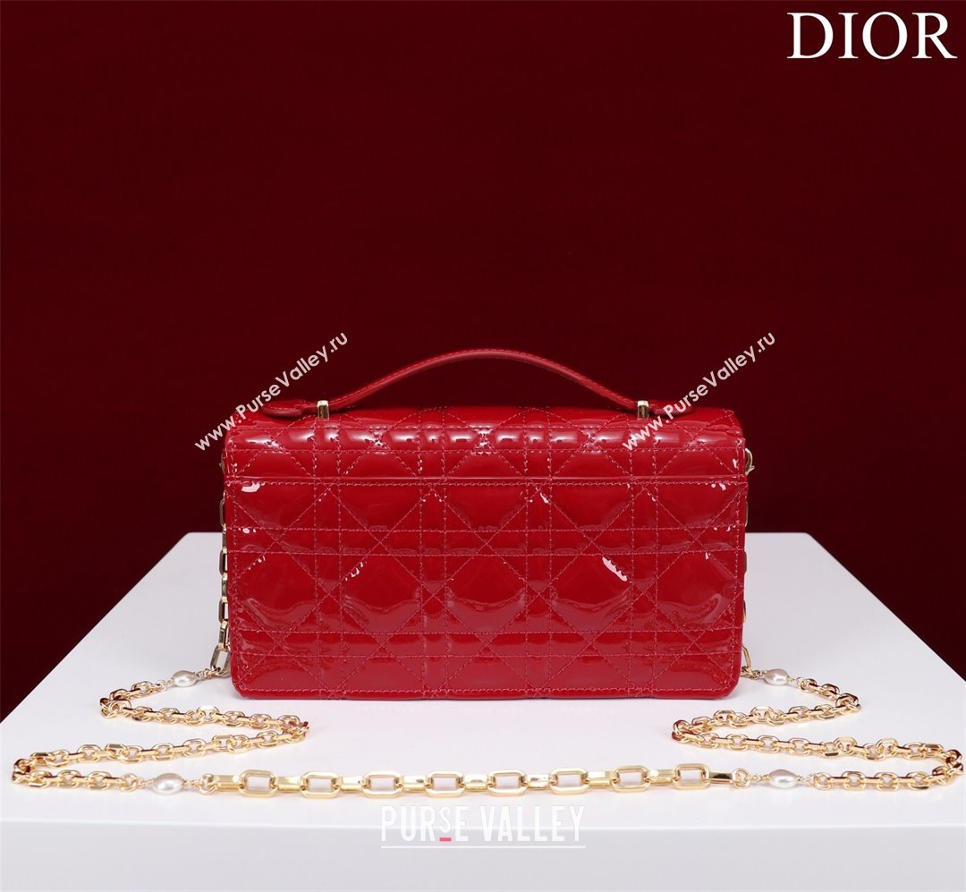 Dior My Dior Mini Bag in Red Patent Cannage Calfskin 0980 2024 (DMZ-24050717)