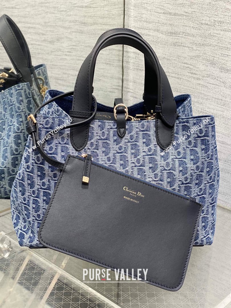 Dior Medium Dior Toujours Bag in Blue Denim Dior Oblique Jacquard 2024 (XXG-24070317)