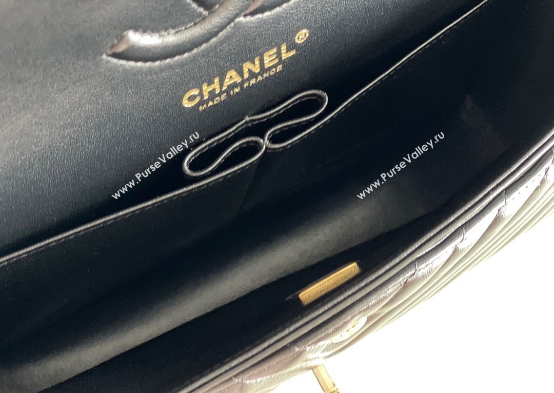 Chanel Chevron Lambskin Medium Classic Flap Bag Black/Light Gold 2024 Original Quality (MHE-24031407)