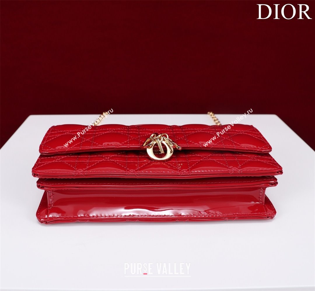 Dior My Dior Mini Bag in Red Patent Cannage Calfskin 0980 2024 (DMZ-24050717)