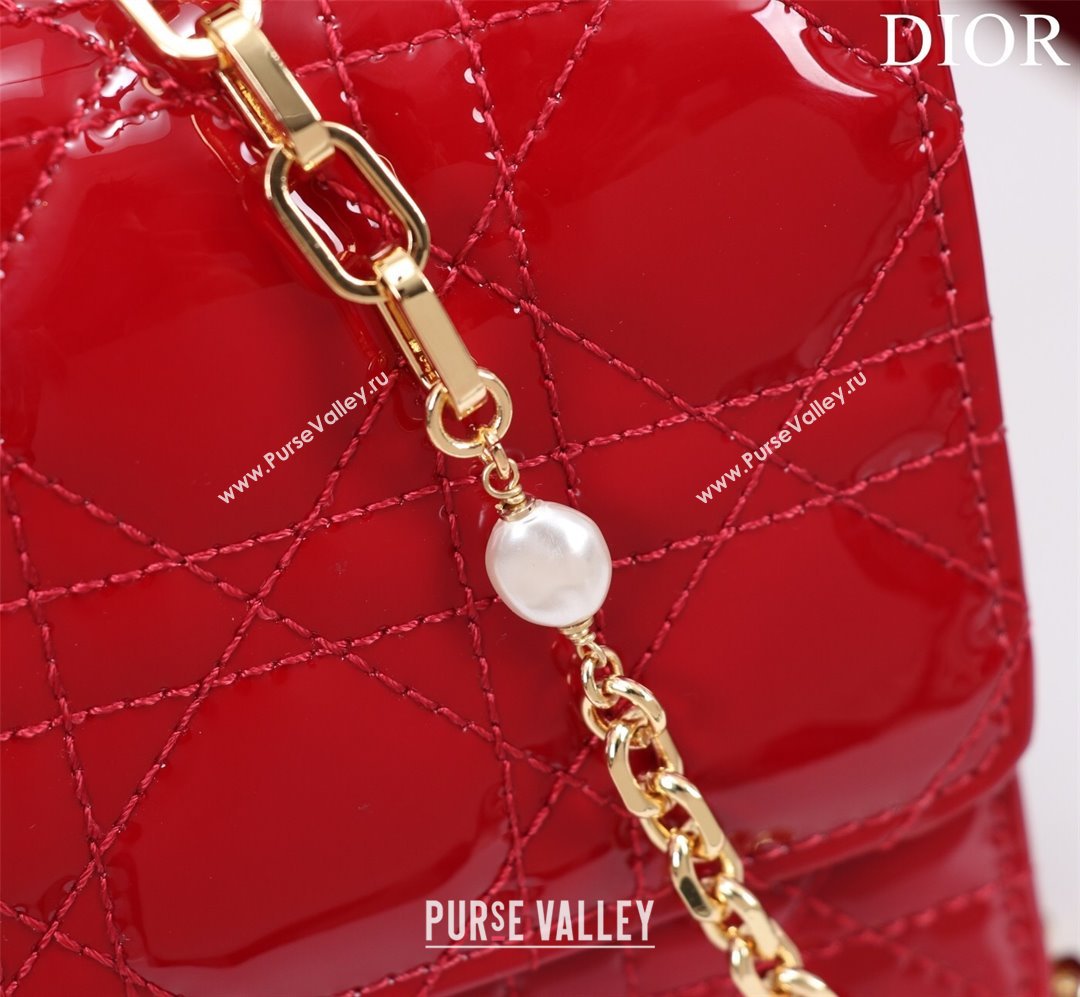 Dior My Dior Mini Bag in Red Patent Cannage Calfskin 0980 2024 (DMZ-24050717)