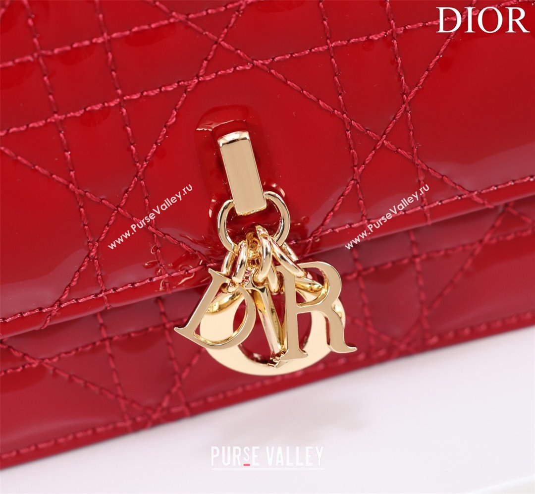 Dior My Dior Mini Bag in Red Patent Cannage Calfskin 0980 2024 (DMZ-24050717)