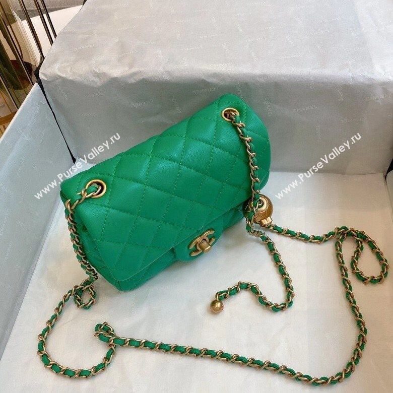 Chanel Lambskin & Gold-Tone Metal Flap Bag AS1786 Green 2020 TOP (SMJD-20112323)