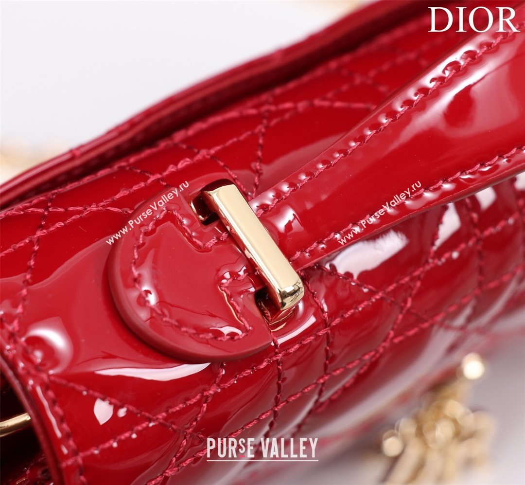 Dior My Dior Mini Bag in Red Patent Cannage Calfskin 0980 2024 (DMZ-24050717)